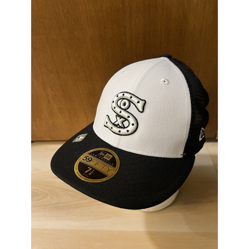 Men's New Era White/Black Chicago White Sox 2023 On-Field Batting Practice 7 1/4